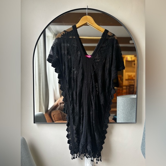 SOMYA COLLECTION | boho crochet trim beach cover up - Picture 2 of 4